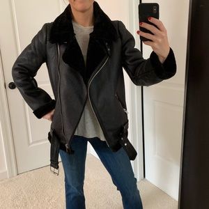 Zara faux leather coat size small